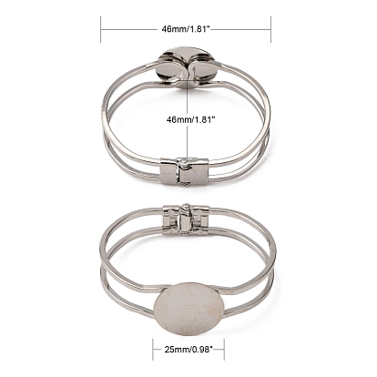 Decisiones brazalete de bronce, base de brazalete en blanco, plano y redondo