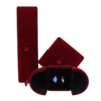 Наборы бархатных коробок olycraft (кольцо, браслет, ожерелье), с кнопках, разнообразные