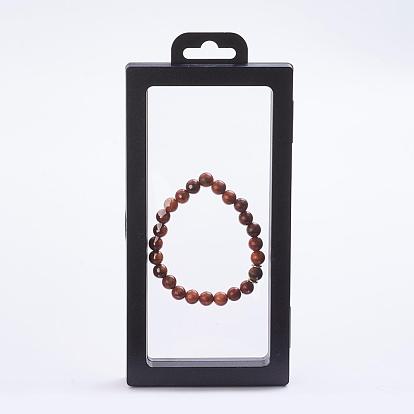 Supports de cadre en plastique, avec membrane transparente, Pour la bague, pendentif, affichage de bijoux de bracelet, rectangle