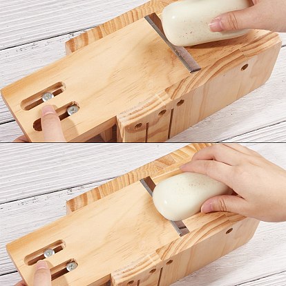 Wood Soap Cutter Set, Soap Mold with Straight Wavy Stainless Steel Slicer Planer Knife, for Soap Making