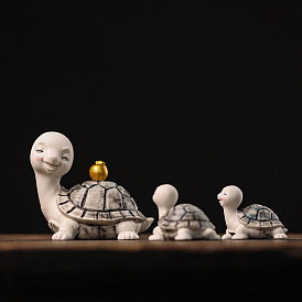 Ornements de sculpture de tortue en céramique, décorations d'affichage d'aquarium de jardin micro paysager