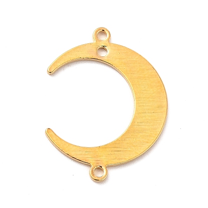 Rack Plating Brass Connector Charms, Long-Lasting Plated, Moon Links