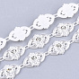ABS Plastic Imitation Pearl Beaded Trim Garland Strand, Great for Door Curtain, Wedding Decoration DIY Material, with Rhinestone, Flower