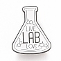 Mot live lab love broche, pour les élèves enseignants, Insigne en alliage en forme de flacon pour vêtements de sac à dos, gris anthracite