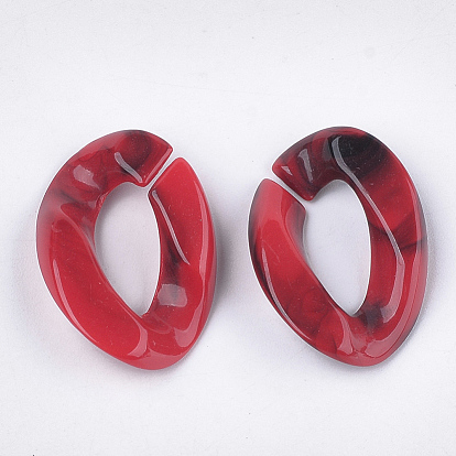 Acrylic Linking Rings, Quick Link Connectors, For Curb Chains Making, Imitation Gemstone Style, Twist
