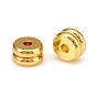 Long-Lasting Plated Brass Spacer Beads, Groove Beads, Flat Round