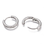 304 Stainless Steel Huggie Hoop Earrings, Hypoallergenic Earrings, Textured, Ring