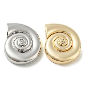 Rack Plating Brass Pendants, Spiral Shell Shape
