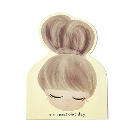 100Pcs Cute Paper Hair Ties Display Cards, Bobby Pin Display Cards, Arch with Girl Pattern