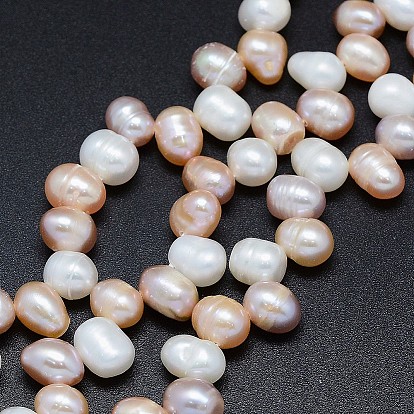 Natural Cultured Freshwater Pearl Beads Strands, Dyed, Potato