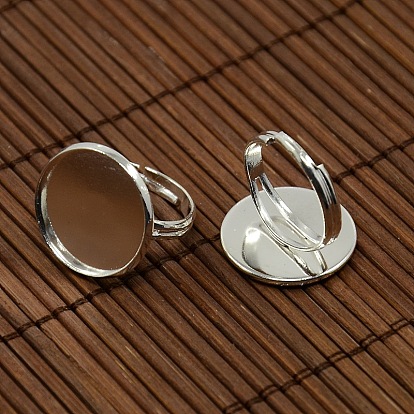 18 мм Ширина купольные стекло кабошон крышкой и латуни колодки кольцо основания для поделок портрет кольцевой решений, кольцо основы: 17 мм, лоток: 18 мм