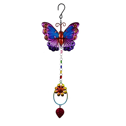 Decoraciones colgantes de colores del arco iris, atrapasol de vidrio, con fornituras de hierro, pájaro/mariposa/libélula