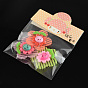 Sun Flower Nylon Magic Tape Hair Clips, with Resin Beads, 32x33x9mm, about 3pcs/bag, 10bags/group