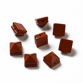 Natural Red Jasper Beads, Faceted Pyramid Bead