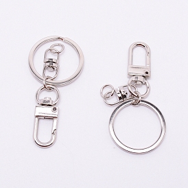 Keychain Clasp Findings, with Alloy Swivel Clasps and Iron Rings