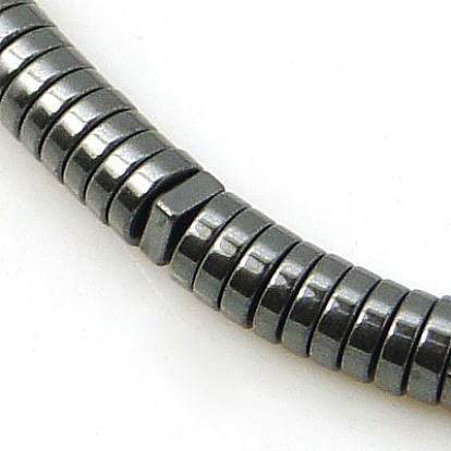 Non-magnetic Synthetic Hematite Beads Strands, Heishi Beads, Flat Round/Disc, 3x1mm, Hole: 1mm