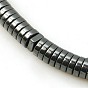 Non-magnetic Synthetic Hematite Beads Strands, Heishi Beads, Flat Round/Disc, 3x1mm, Hole: 1mm