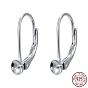 925 Sterling Silver Leverback Earring Findings, with Cup Pearl Peg Bails Pin, for Half Drilled Beads