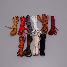 10 Strands 10 Colors Wax Polyester Cord Shoelace, Flat