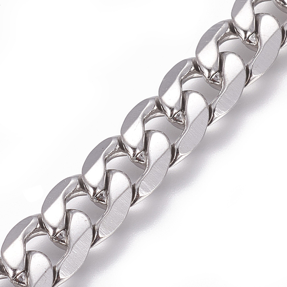 304 Stainless Steel Cuban Link Chains, Twisted Chains, Unwelded