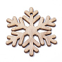 Undyed Wooden Big Pendants, Snowflake