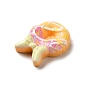 Cabochons décodés en résine alimentaire imitation opaque de dessin animé, donut