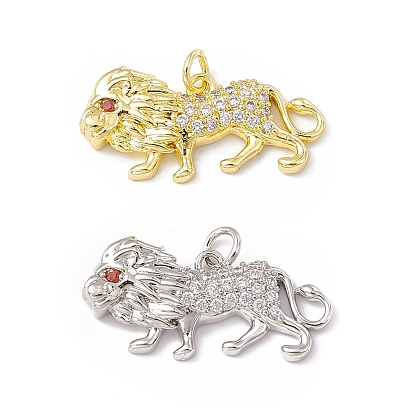 Micro cuivres ouvrent pendentifs zircone cubique, charme de lion