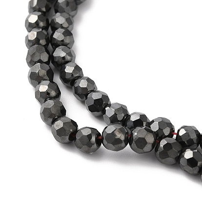 Non-magnétiques hématite synthétiques rondes colliers de perles