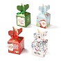 Cajas de regalo de papel doblado de tema navideño, con la cinta, para regalos dulces galletas envoltura