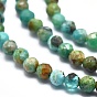 Natural Turquoise Beads Strands, Faceted, Round