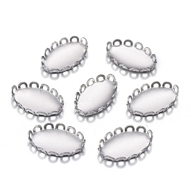 201 Stainless Steel Tray Settings, Lace Edge Bezel Cups, Oval