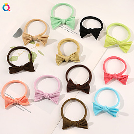 Candy-colored Bow Hair Ties for Women, Simple Ponytail Holders with No Crease