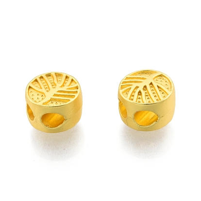 Alloy Beads, Flat Round with Tree of Life
