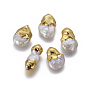 Natural Cultured Freshwater Pearl Beads, with Brass Findings, Nuggets