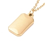 Placage ionique (ip) 304 collier pendentif rectangle en acier inoxydable avec chaînes câblées pour hommes femmes