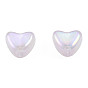 Perles acryliques placage irisé arc-en-ciel, perles de paillettes, cœur