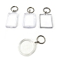 Clear Photo Frame Blank Acrylic Keychains, with Split Key Rings