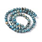 Perlas de malaquita sintética hebras, teñido, rondo