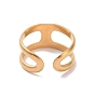 Ионное покрытие (ip) 304 открытая манжета из нержавеющей стали с двойной линией, полое кольцо для женщин