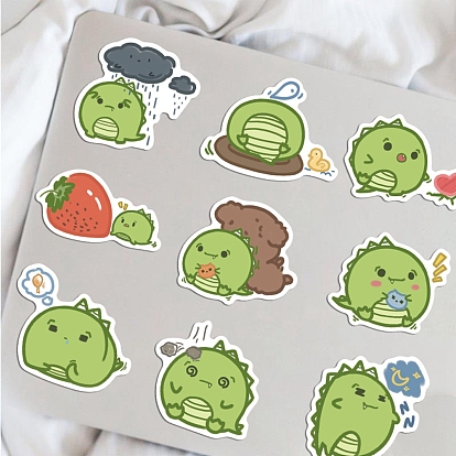 Dinasaur Paper Stickers Set, Waterproof Adhesive Label Stickers, for Water Bottles, Laptop, Luggage, Cup, Computer, Mobile Phone, Skateboard, Guitar Stickers