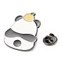 Panda with Orange/Bamboo/Apple Enamel Pins, Gunmetal Alloy Brooch