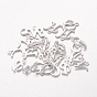 Silver Color Plated Alloy Letter Pendants, Rack Plating, Cadmium Free & Lead Free, 12~17x4~15x2mm, Hole: 1.5mm