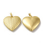 Rack Plating Brass Locket Pendants, Heart Charm, Cadmium Free & Lead Free, Long-Lasting Plated