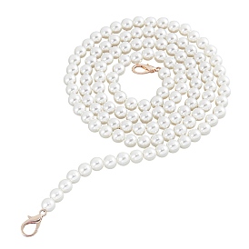 ABS Plastic Imitation Pearl Bag Strap Chains, with Alloy Clasps, for Bag Straps Replacement Accessories