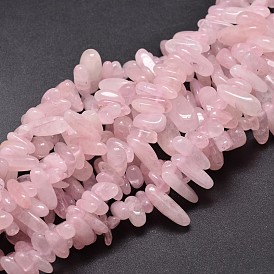 Naturel a augmenté de pépites de quartz brins de perles, 8~30x5~12mm, Trou: 1mm, environ 15.3 pouces ~15.7 pouces