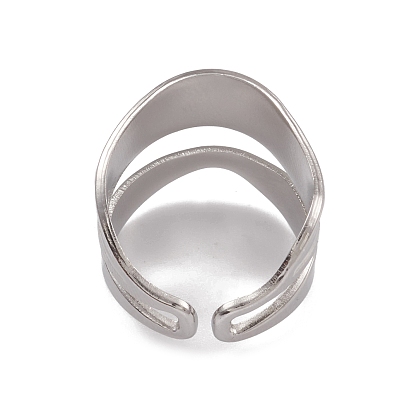 304 anillos abiertos de acero inoxidable con ondas torcidas para mujer