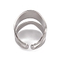 304 anillos abiertos de acero inoxidable con ondas torcidas para mujer