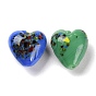 Handmade Lampwork Beads, with Enamel, Heart