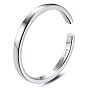 925 anillo de puño abierto de plata esterlina, anillo apilable simple para mujer