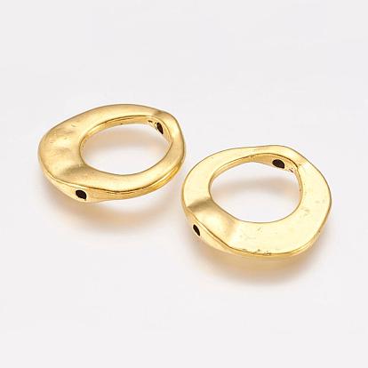 Style tibétain cadres anneau irrégulière de perles, sans cadmium et sans plomb, 20.5x20.5x3mm, Trou: 12mm
